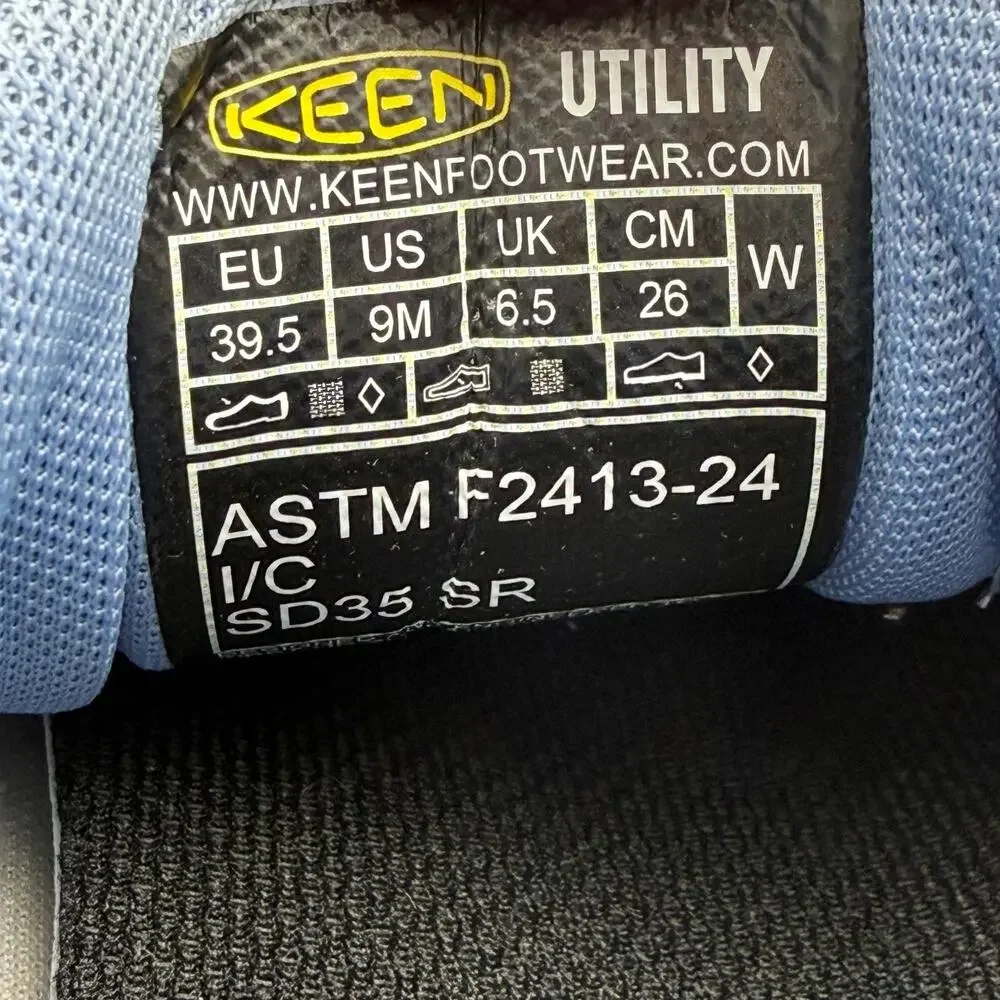 KEEN Utility Womens Vista Energy Composite Toe Work Shoe US 9 Black Blue EUC